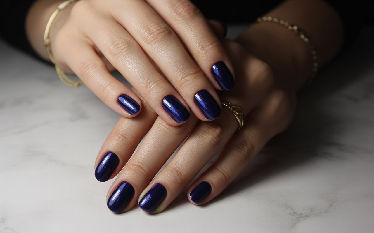 dark blue nails