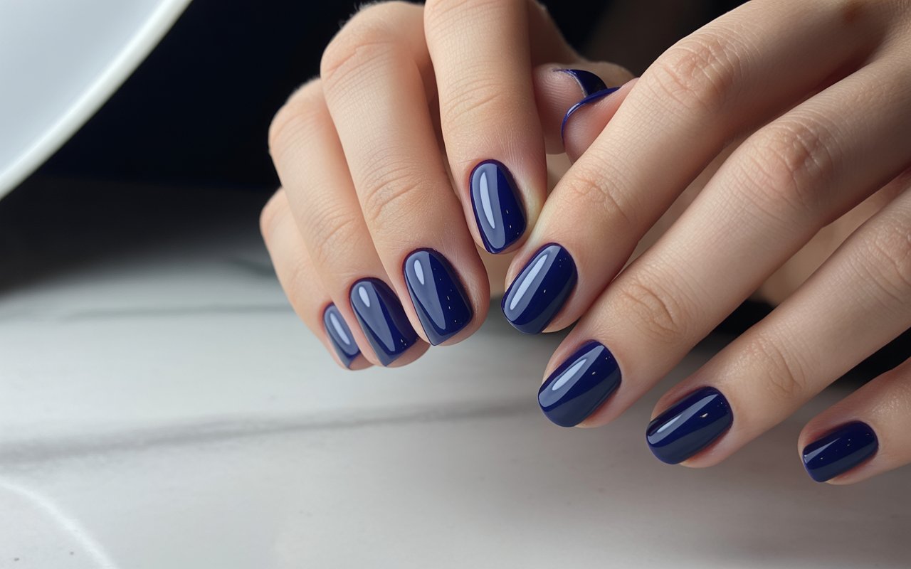 dark blue nails