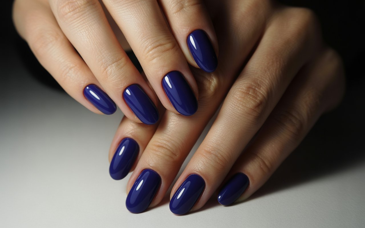 dark blue nails